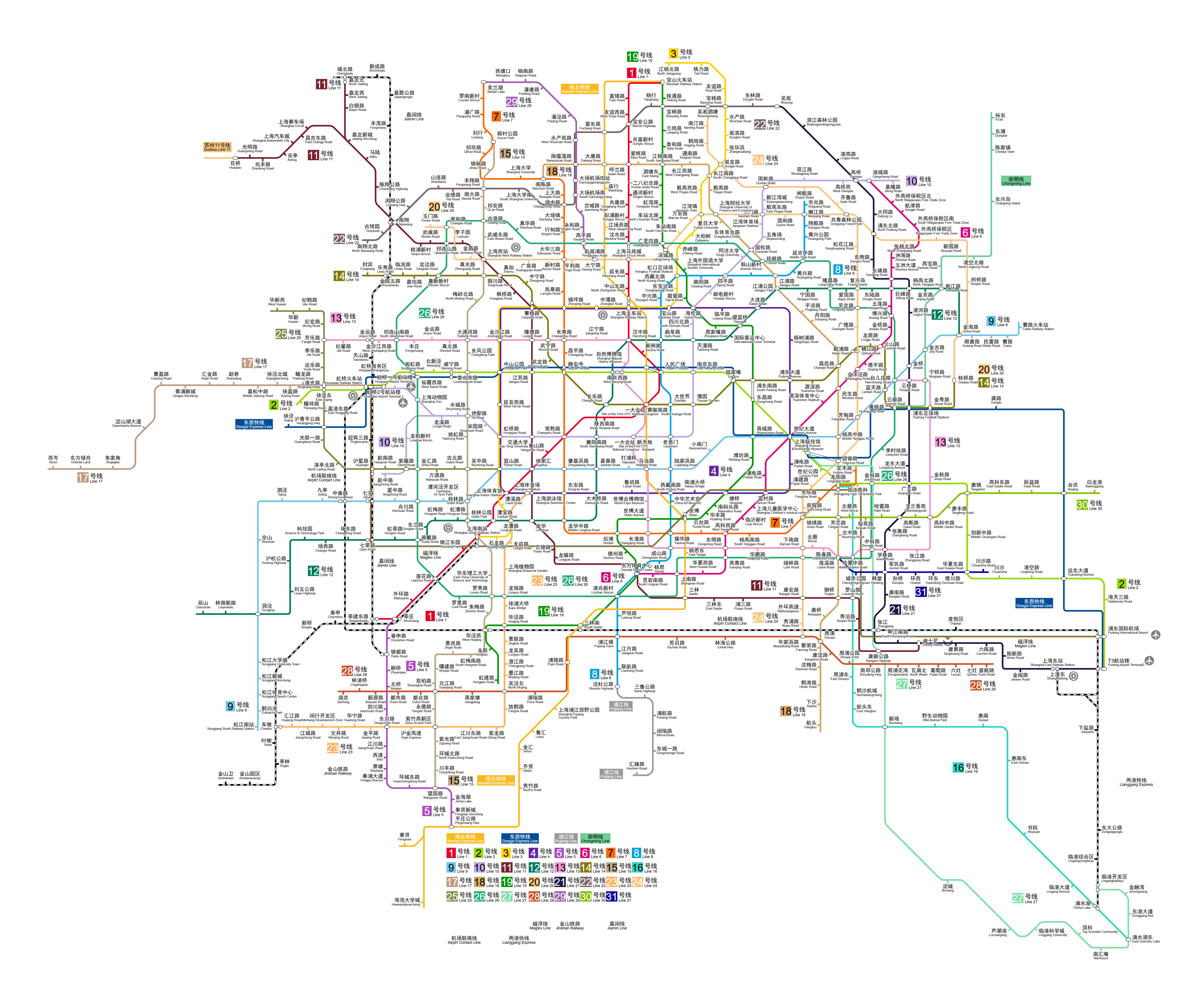 最新上海地铁线路图概览